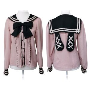 DearMyLove | Sailor Lace-up Rabbit Blouse